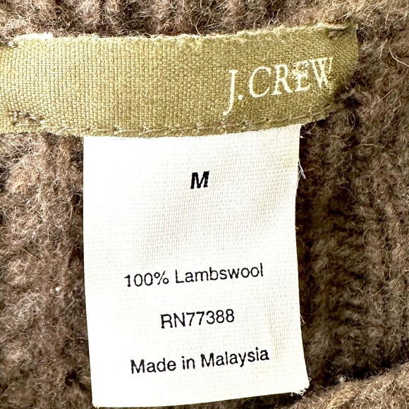 J. Crew Lambswool Bauble Cable Knit Crew Neck Pullover Sweater Taupe Siz… - Picture 5 of 5